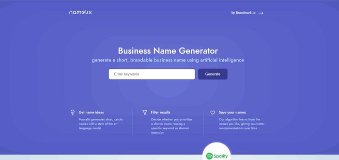 Namelix | Generadores de nombres para empresas